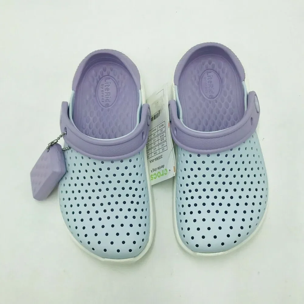 Crocs Kid's C12 Literide Clog K Blue Purple Lightweight Water Shoes Rubber NWT